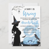 Invitation Bleu Un bébé brasse le Baby shower d'Halloween (Devant)