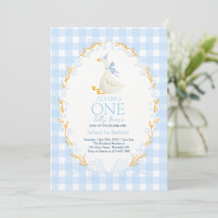 Invitation Bleu Un Oie Folle 1er Anniversaire