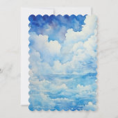 Invitation Bleu Un petit morceau du ciel envoyé Baby shower I (Dos)