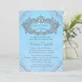 Invitation Bleu une fois à une époque princesse Anniversaire (Debout devant)