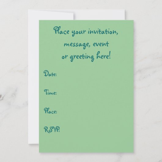 Invitation bleu vert de sirène (Dos)