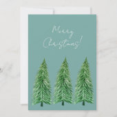 Invitation Bleu Vert hiver Vacances Pays Beauté (Devant)