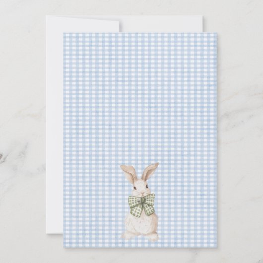 Invitation Bleu Vert Jouets Petit Lapin 1er Anniversaire (Dos)