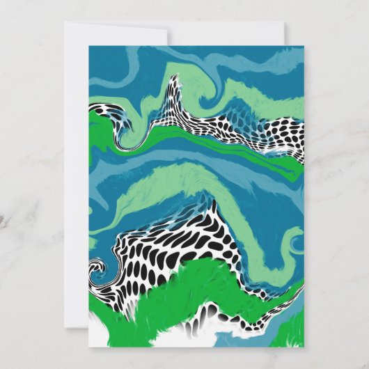 Invitation Bleu, vert noir et Marbre blanc Mariage (Dos)