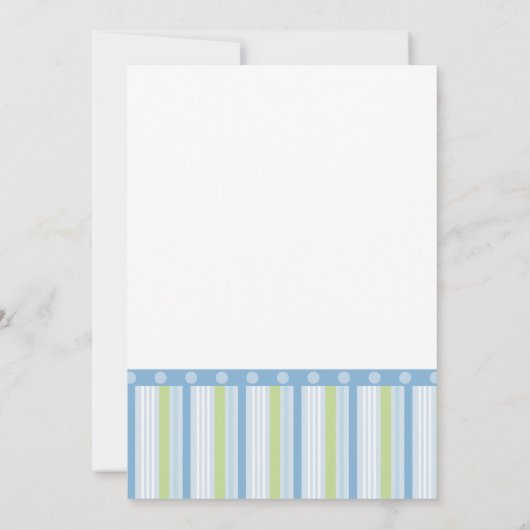 Invitation Bleu vert Sip and See Stripes (Dos)