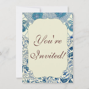 Invitation Bleu Vintage Floral Asiatique : Chinoiserie Antiqu