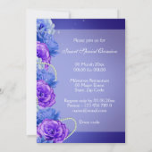 Invitation Bleu violet anniversaire fiançailles mariage (Dos)