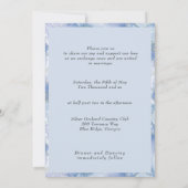Invitation Bleu violet blanc Elégant Aquarelle Silver Satin (Dos)