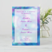Invitation Bleu, violet et Mariage Turquoise. (Debout devant)