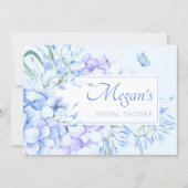 Invitation Bleu violet fleuri élégante douche nuptiale (Devant)