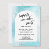 Invitation Bleu violet Or Encre Heureux Joyeux Jamais Après A (Devant)