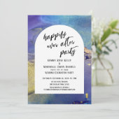 Invitation Bleu violet Or Encre Heureux Joyeux Jamais Après A (Debout devant)