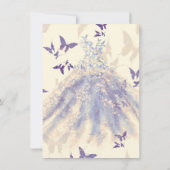 Invitation Bleu violet papillon ivoire Danser Robe douce 16 (Dos)