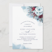 Invitation Bleu, violet, Rouge Floral Fleurs célestes Mariage (Devant)