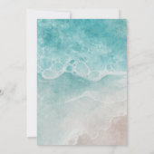Invitation Bleu Watercolor Shoreline Elegant Ocean Mariage (Dos)