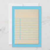 Invitation bleue Baby shower de la carte de biblio (Dos)