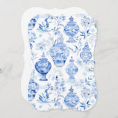 Invitation Bleue Chinoiserie (Devant / Derrière)