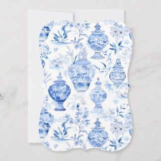 Invitation Bleue Chinoiserie