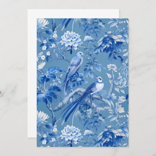 Invitation Bleue Chinoiserie (Devant / Derrière)