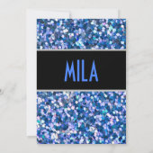 Invitation bleue Confetti (Dos)