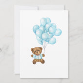 INVITATION BLEUE CUTE OH BÉBÉ TEDDDY OURS ET BALLONS (Dos)