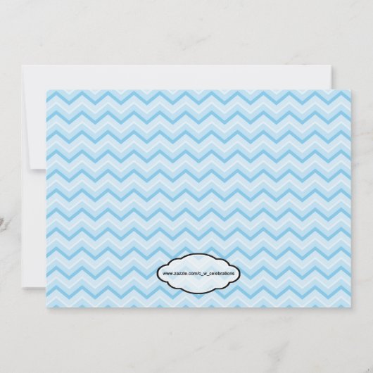 Invitation bleue d'anniversaire de Chevron (Dos)