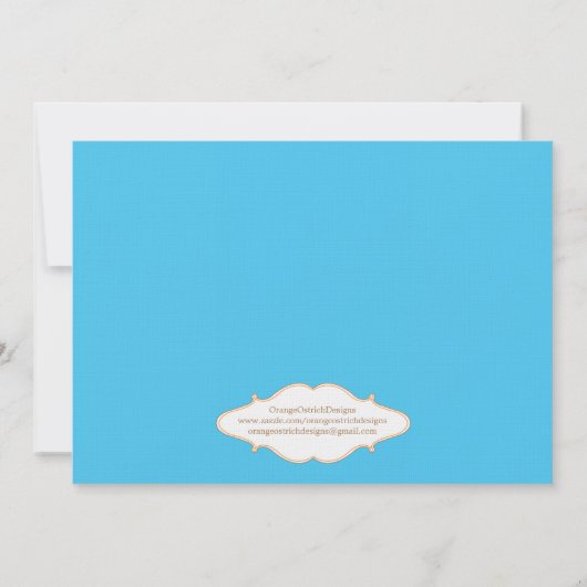 Invitation bleue d'anniversaire de photo (Dos)