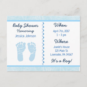 Invitation bleue de baby shower de bébé