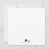 Invitation bleue de baby shower de hibou (Dos)