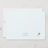 Invitation bleue de baby shower de photo de hochet (Dos)