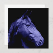 Invitation bleue de conception de cheval (Devant / Derrière)