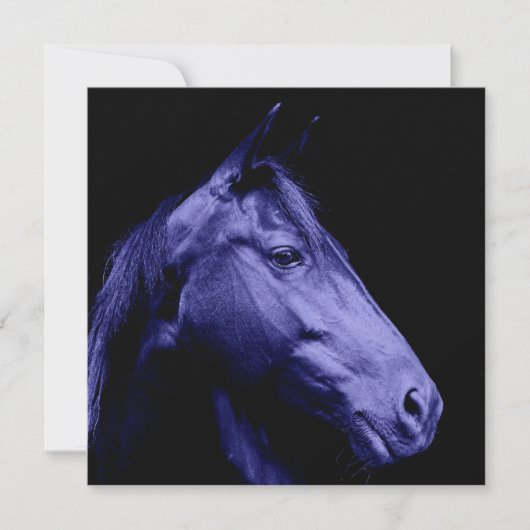 Invitation bleue de conception de cheval (Devant)