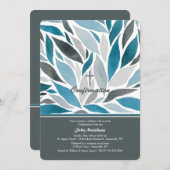 Invitation bleue de confirmation de Golfe (Devant / Derrière)