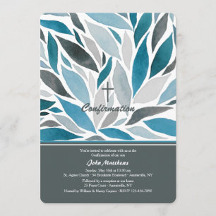 Invitation bleue de confirmation de Golfe