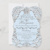 Invitation Bleue de Conte de Fée Vintage (Dos)