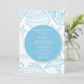 Invitation bleue de coquilles de mers (Debout devant)