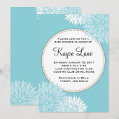 Invitation bleue de dahlia (Devant / Derrière)