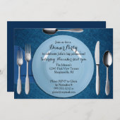 Invitation bleue de dîner (Devant / Derrière)