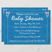Invitation bleue de douche de bébé de (Devant / Derrière)