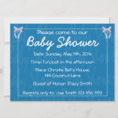 Invitation bleue de douche de bébé de (Devant)