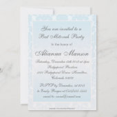 Invitation bleue de fantaisie de bat mitzvah de (Dos)