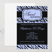 invitation bleue de fête d'anniversaire (Devant / Derrière)