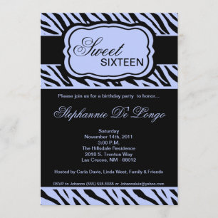 invitation bleue de fête d'anniversaire
