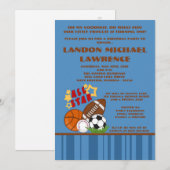 invitation bleue de fête d'anniversaire de 5x7 All (Devant / Derrière)