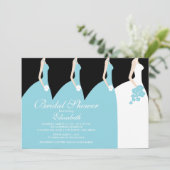 Invitation bleue de Fête de la mariée de (Debout devant)