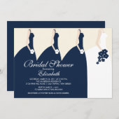 Invitation bleue de Fête de la mariée de (Devant / Derrière)