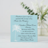 Invitation bleue de fuite de plage (Debout devant)