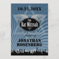 Invitation bleue de la Marine Club Bar Mitzvah