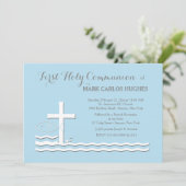 Invitation bleue de la première communion (Debout devant)