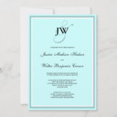 Invitation bleue de monogramme (Devant)